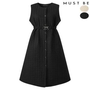 [머스트비]여성 벨티드 패딩 버튼 원피스