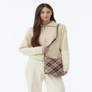 닥스 액세서리 여성 [스테디셀러] 브라운 체크 가죽 크로스백  (WCBA4F686W2)