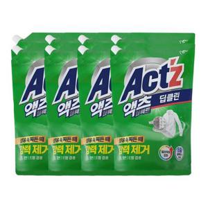 [유한락스]피죤 액츠 퍼펙트 딥클린 액체세제 리필 1.5L 2입 /일반드럼겸용 x4