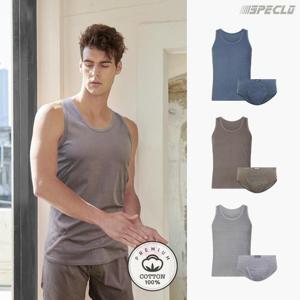 스퀘어 순면 런닝+삼각팬티 남성속옷 6종세트