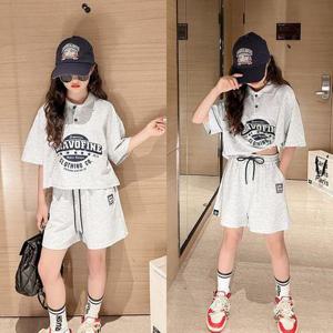 [삐삐네옷가게]여아 주니어 여름 셔츠반팔 티셔츠 크롭 트레이닝 반바지 상하