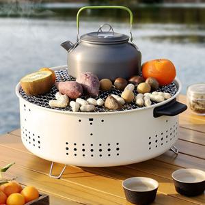 캠핑용 미니화로 원형 가정용 개인 화로 1인용 불판 구이 숯불 바베큐 그릴 F111