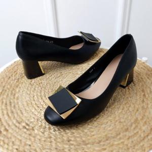 [제이시]제이시 발편한 소가죽 여자 통굽구두 5cm 펌프스 K207