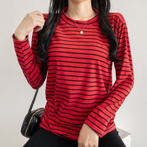 티셔츠2종♥보들촉감 스판 스트라이프 단가라 티셔츠