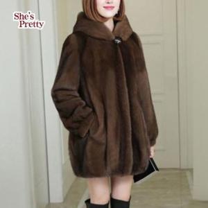 [쉬즈프리티] 하이닝인조밍크후드코트 L까지_여성퍼코트