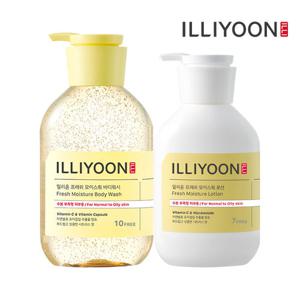 (특가) 일리윤 프레쉬모이스춰 바디워시 500ml + 로션 350ml
