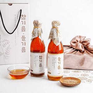 순수 통참깨 저온압착 참기름 선물세트 350ml x 2병