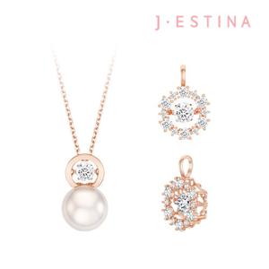 [제이에스티나]제이 레이디 펄 미오엘로 실버 목걸이 펜던트 SET(로즈골드)