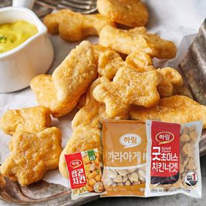 하림 굿초이스치킨너겟 1kg+가라아게 1kg+(증정) 팝콘치킨 180g