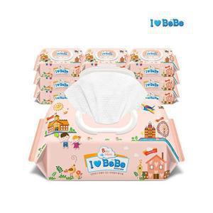 [아이러브베베]피치 도톰엠보 100매 10팩 캡형 아기물티슈