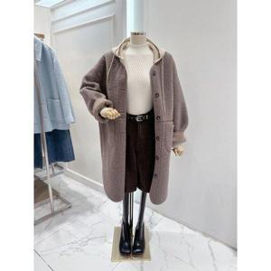 갤러리아_[ab.f.z] 니트 후드 뽀글이 롱 코트(ATA1HF02A)