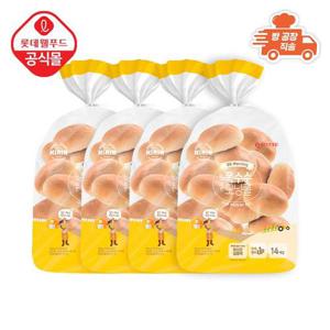 [롯데] 기린이네 유산균 발효 옥수수 모닝롤 빵 (14개입) x 4봉