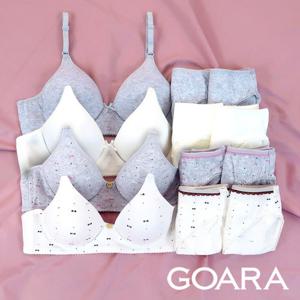 [고아라]주니어3단계 노와이어 면몰드브라팬티12종(3GMS12A)