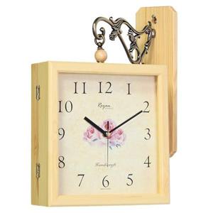 [KOMAX]원목 4각 엔틱 인테리어 양면시계 양면벽시계