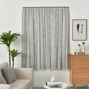 [러빙랩]러빙랩 레이스 트윙클 붙이는 커튼 찍찍이 암막커텐 70x150cm