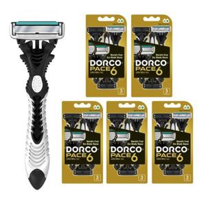 6중날 도루코 페이스6 일회용 면도기(휴대용) 3입x5개-총15개 도루코 면도기 면도날