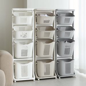 [네이쳐리빙] VER.4 대용량 트롤리 뉴스윙 4단 빨래바구니