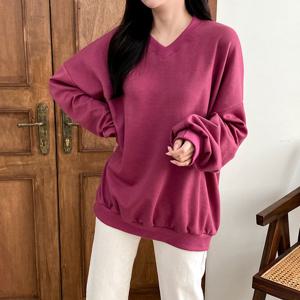 빅사이즈 209 쭈리브이넥박시맨투맨 DNOK338