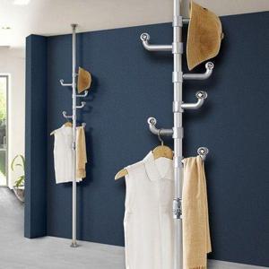 [에이치에스라이프]행거 옷걸이 옷장 스탠드 이동식 선반 폴 고정식 수납 헹거 조립식옷 코너천장