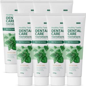 쉼표365 매일 상쾌한 구취케어 치약 250g 8개입 구취 입냄새 제거 잇몸 무불소 시트러스민트향