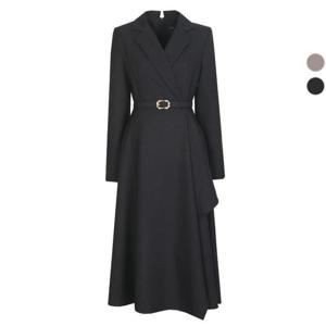 갤러리아_여성 가을겨울 러플장식 벨티드 정장 원피스