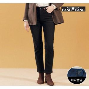 [뱅뱅][뱅뱅] 여성 밍크보아 본딩기모 데님 검정