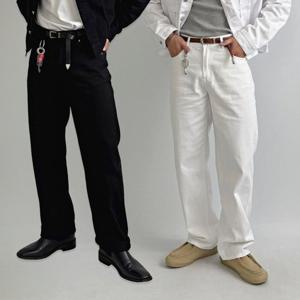 위드제스트 / 블랙진 남자크림진 세미와이드청바지 세미와이드데님