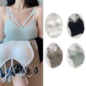 브이 나시 브라 4컬러 택1 옷처럼 레이어드 편한 나시 탑 브라렛 노와이어 패드탈착 브래지어 여성 속옷 백