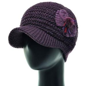 [플릭앤플록]LCS43.밍크리본 니트 중년여성 캡모자 엄마 할머니 가을 겨울 외출 모자