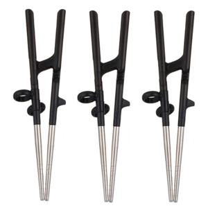 에디슨 성인용 스텐 교정용 젓가락 오른손 어른용 블랙X3개