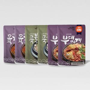 Fresh 초원식품 간편조리 즉석탕 3종 x각2봉 (총6봉 육개장+뚝불고기+부대찌개)