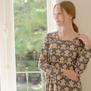 [라페어]페르시안 네이비 롱 원피스 LWOFJ466-NY