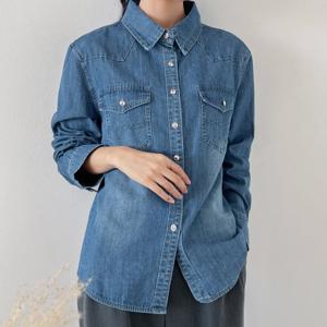 25FW 여성 데님 포켓 청 남방 55~77