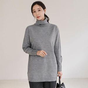 [드리다]여성 봄 가을 소프트 폴라 빅사이즈 목폴라 롱 니트 40-50대 미시 중년여성 엄마옷 하객 출근 모..