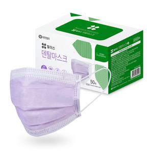 [유한킴벌리]바이올렛 플러스 덴탈 마스크 50매X2카톤 중형 일회용 82022