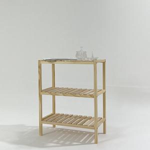 순수 원목 3단 다용도 수납선반장 500