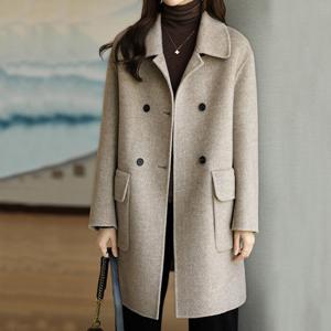 마감할인[블랙퀸] 렌 헤링본 더블 하프 코트 blk002444