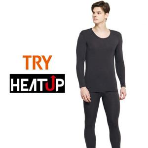 [트라이]남성 긴팔 9부 상하 겨울 내복 내의 세트 기모 발열 소변구 국산