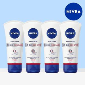 니베아 SOS 케어 핸드 튜브 75ml 4개