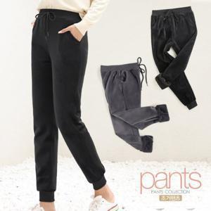 [노다지닷컴] 따듯한 기모 벨벳 밴딩 조거팬츠