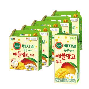 [정식품]베지밀 과일이 꼭꼭 씹히는 애플망고 두유 190ml × 80팩