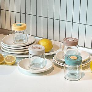 헥사 내열유리 눈금유리병 투톤실리콘캡 4종세트 150ml 이유식 아기보리차 휴대용