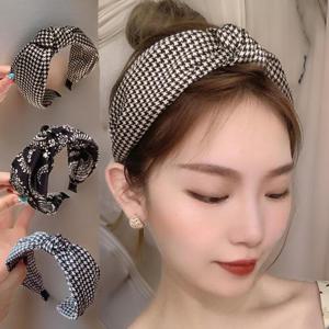 [옷자락] 여자 꼬임 리본3컬러 포인트 체크 머리띠