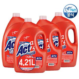 적립금사용가능◀ 액츠 대용량 세탁세제 4.21Lx4개 액체세제 ◀일반용 드럼용