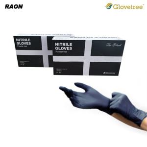 글러브트리 무분말 니트릴장갑 블랙 대형 100매/요리/위생/미용