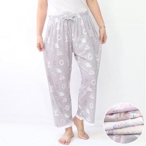 [보슈아]4005 여성 파자마바지 하의9부 부드러운면100 홈웨어 국내산