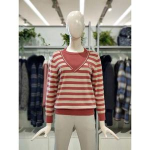 갤러리아_크로커다일레이디 스트라이프 레이어드 반넥 니트 CLDWSW103