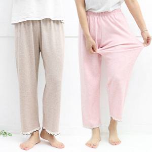 [보슈아]4007 여성 면스판 겉기모 파자마바지 하의9부 겨울 홈웨어 국내산