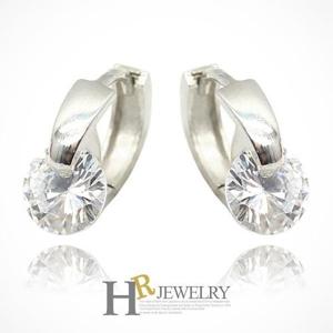 [호림쥬얼리]실버92.5 은귀걸이 깜찍_예쁜(HR)실버 원큐빅 원터치 귀걸이(NO.32926)
