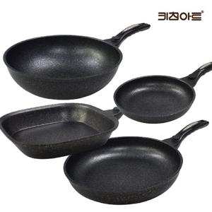 [BJ] 키친아트 첼로 주물후라이팬 마블코팅 후라이팬세트 4종B 후20+28+사각후27+웍28
